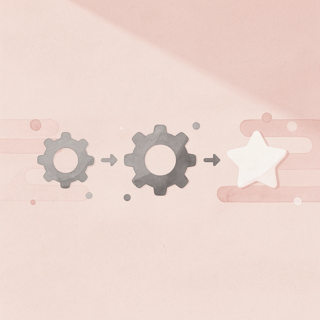Three connected gears showing process consistency
