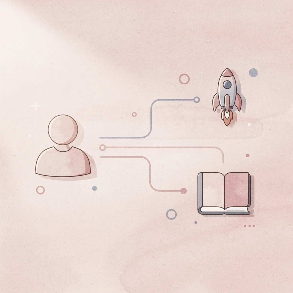 Gear icon splitting into two paths representing different workflow automation approaches
