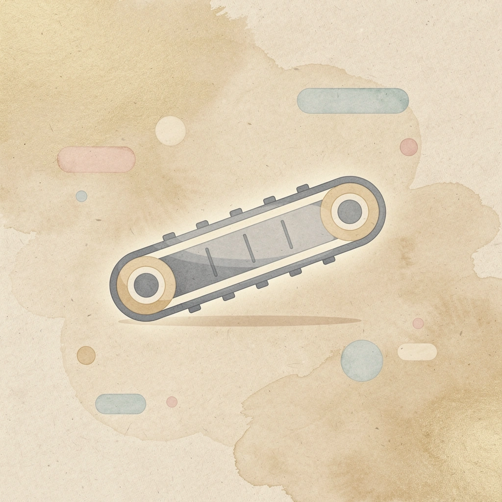 Conveyor belt icon representing automated workflow pipeline