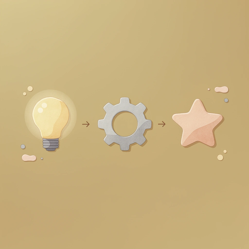 Three connected icons representing process analysis, simulation, and mining